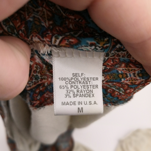 Bobeau Cream/Tan Marled Boho Flowy Sweatshirt Cottage Cottagecore Boxy Oversize - Picture 7 of 8